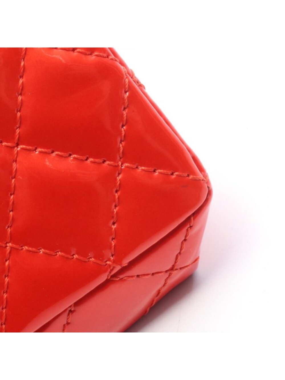 Chanel Shoulder Bag 2.55 Quilted Clutch Red Patent Leather Chain - Picture 8 of 10